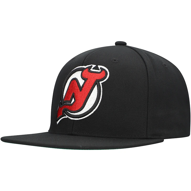 Casquette Snapback noire Mitchell & Ness New Jersey Devils Core Top Spot pour hommes