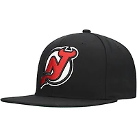 Casquette Snapback noire Mitchell & Ness New Jersey Devils Core Top Spot pour hommes
