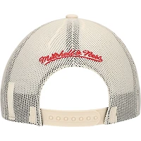Men's Mitchell & Ness Cream New Jersey Devils Foam Front Trucker Adjustable Hat