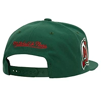 Casquette Snapback à blocs de couleurs rétro Script vert New Jersey Devils Mitchell & Ness pour hommes