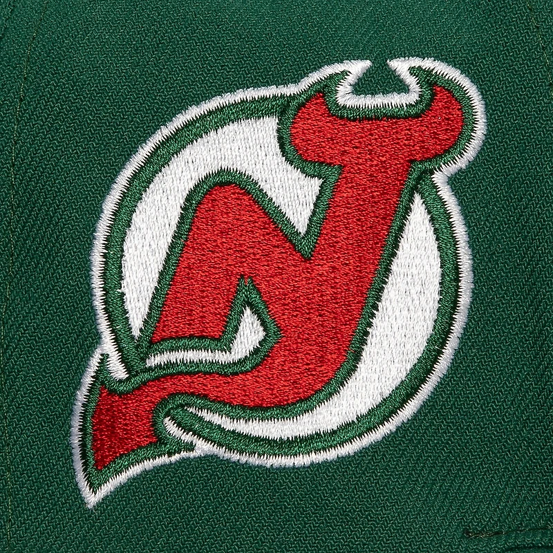 Men's Mitchell & Ness Green New Jersey Devils Retro Script Colorblock Snapback Hat