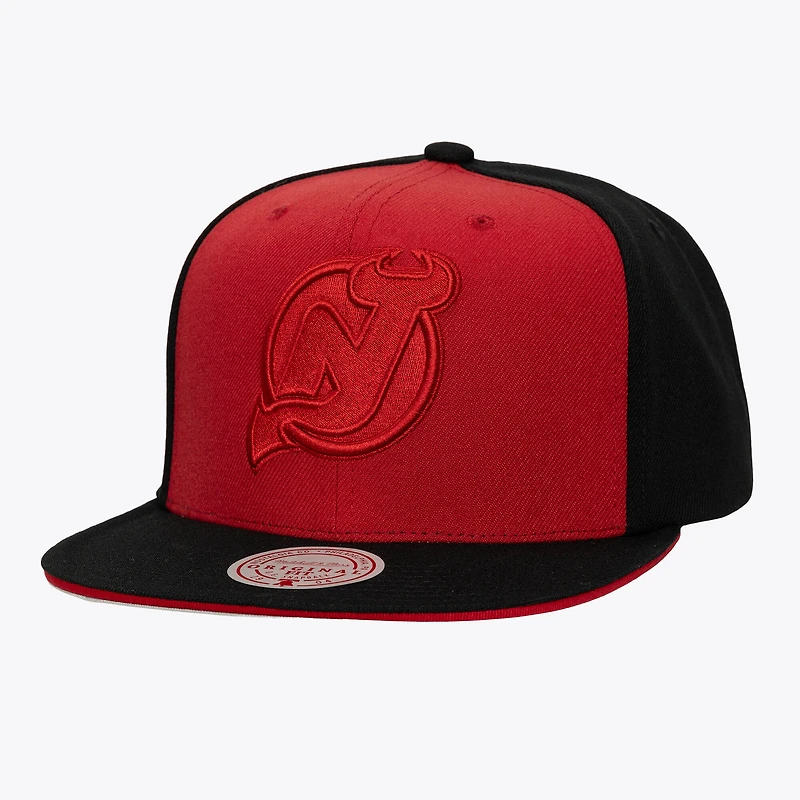 Men's Mitchell & Ness Red/Black New Jersey Devils Color Pop Snapback Hat