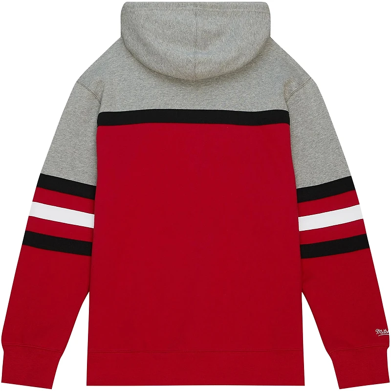 Men's Mitchell & Ness Red/Gray New Jersey Devils Head Coach Pullover Hoodie
