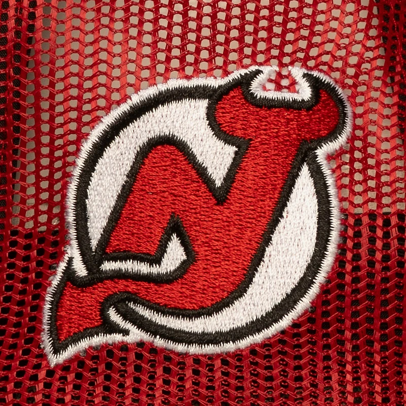 Casquette trucker ajustable Mitchell & Ness rouge pour homme, modèle New Jersey Devils Head Coach