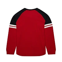Men's Mitchell & Ness  Red New Jersey Devils Thermal Henley Long Sleeve T-Shirt