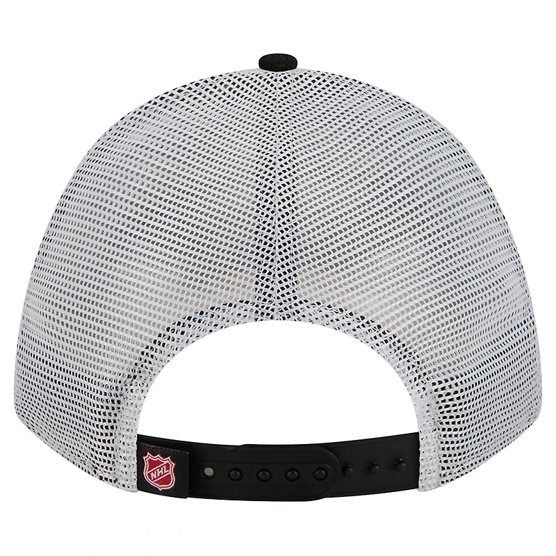 Casquette de camionneur ajustable New Era noire/rouge New Jersey Devils 9FORTY A-Frame M-Crown pour homme