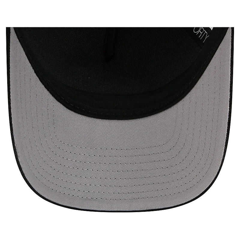 Men's New Era Black/Red New Jersey Devils Hockey Sock 9FORTY A-Frame M-Crown Adjustable Trucker Hat