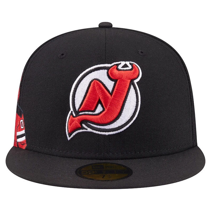 Men's New Era Black Jersey Devils Active Mascot 59FIFTY Fitted Hat
