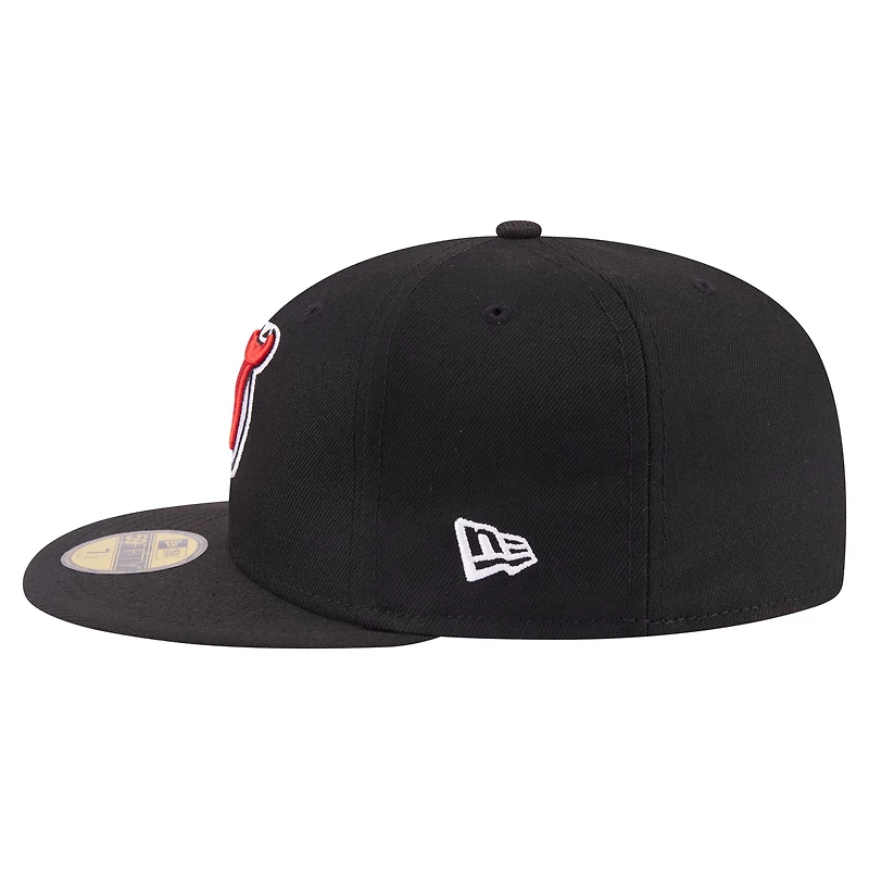 Men's New Era Black Jersey Devils Active Mascot 59FIFTY Fitted Hat