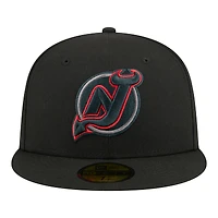 Men's New Era Black Jersey Devils Color Pop 59FIFTY Fitted Hat