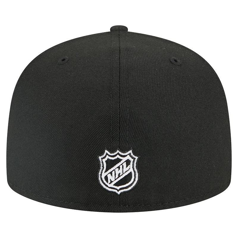 Casquette ajustée New Era 59FIFTY noire pour homme, Jersey Devils, lignes délavées