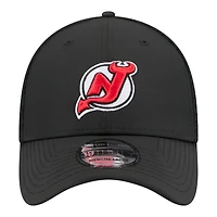 Casquette New Era Flex noire pour homme, logo des Jersey Devils, modèle 39THIRTY.