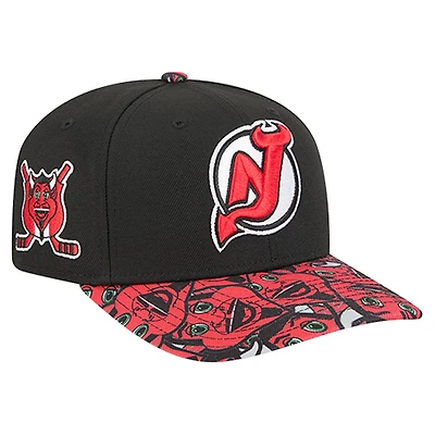 Men's New Era Black New Jersey Devils Mascot Visor 9SEVENTY Adjustable Hat