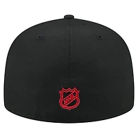 Casquette ajustée 59FIFTY noire New Era pour homme, motif State Stitch des Devils du Jersey