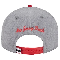 Casquette snapback 9FIFTY basse en pin New Era grise/rouge pour homme, motif Devils du New Jersey