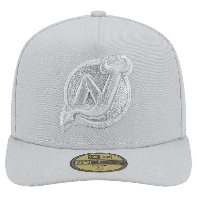 Men's New Era Gray Jersey Devils Color Pack A-Frame 59FIFTY Fitted Hat