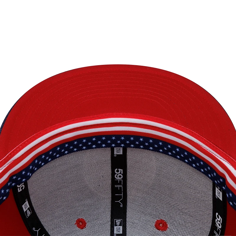 Men's New Era Heather Red/Navy Jersey Devils Americana 2-Tone 59FIFTY Fitted Hat
