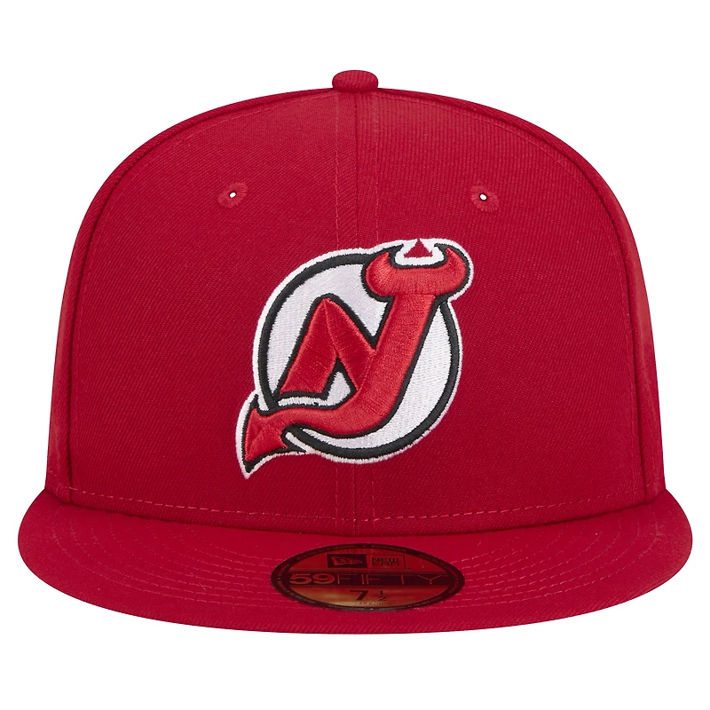 Casquette ajustée Core 59FIFTY des Devils du New Jersey de Era pour homme, rouge