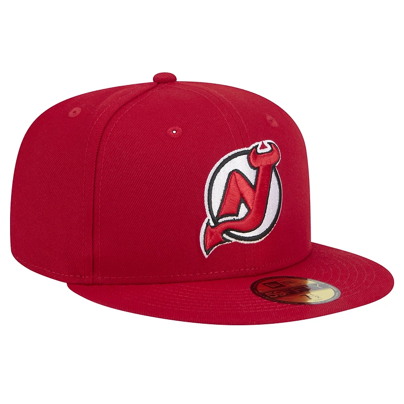 Casquette ajustée Core 59FIFTY des Devils du New Jersey de Era pour homme, rouge