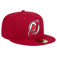Casquette ajustée Core 59FIFTY des Devils du New Jersey de Era pour homme, rouge