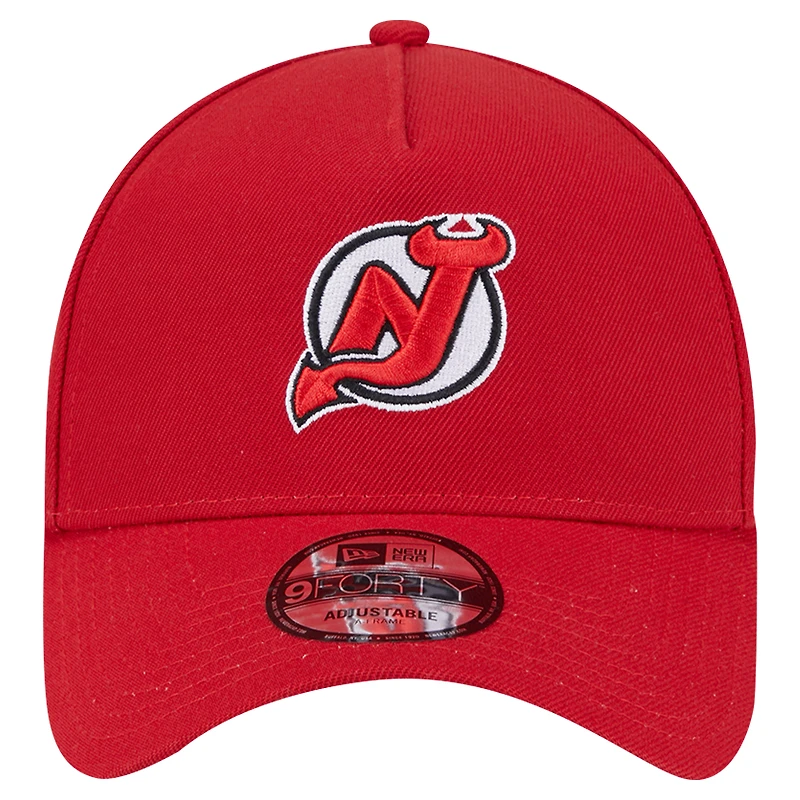 Casquette ajustable New Era Core A-Frame 9FORTY pour homme, New Jersey Devils, rouge