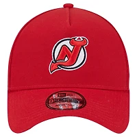 Casquette ajustable New Era Core A-Frame 9FORTY pour homme, New Jersey Devils, rouge