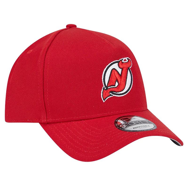 Casquette ajustable New Era Core A-Frame 9FORTY pour homme, New Jersey Devils, rouge