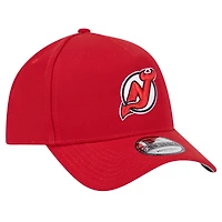 Casquette ajustable New Era Core A-Frame 9FORTY pour homme, New Jersey Devils, rouge