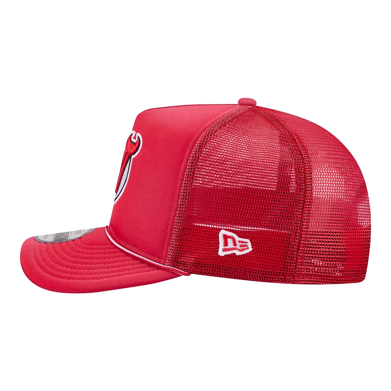 Men's New Era  Red New Jersey Devils Faded A-Frame 9FIFTY Trucker Snapback Hat