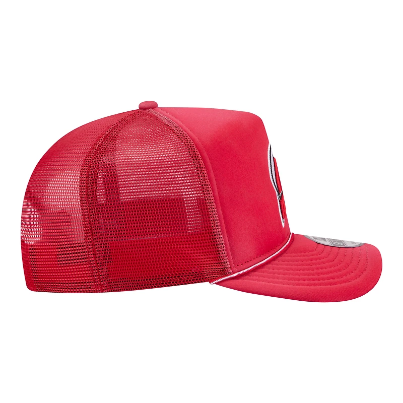 Casquette trucker New Era rouge New Jersey Devils 9FIFTY à fermeture snapback pour homme