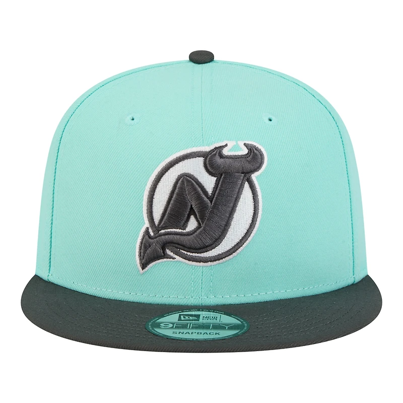 Men's New Era  Turquoise/Charcoal New Jersey Devils Two-Tone Color Pack 9FIFTY Snapback Hat