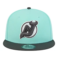 Men's New Era  Turquoise/Charcoal New Jersey Devils Two-Tone Color Pack 9FIFTY Snapback Hat