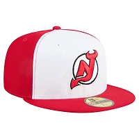 Men's New Era White/Red Jersey Devils Repeat Two-Tone 59FIFTY Fitted Hat