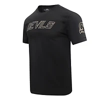 T-shirt Pro Standard noir avec le mot-symbole des Devils du New Jersey pour hommes