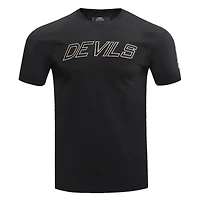 T-shirt Pro Standard noir avec le mot-symbole des Devils du New Jersey pour hommes