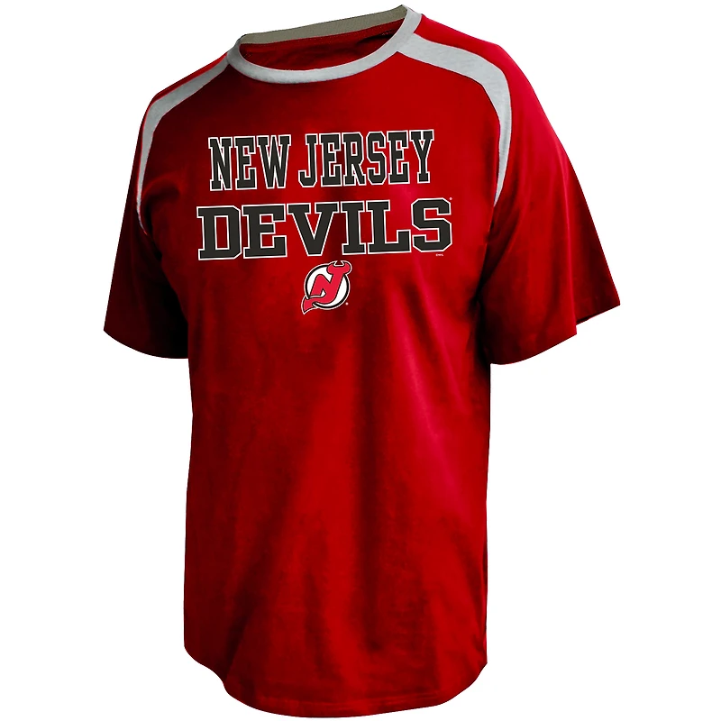 T-shirt rouge pour homme avec nom et numéro Jack Hughes des Devils du New Jersey, grand
