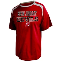 T-shirt rouge pour homme avec nom et numéro Jack Hughes des Devils du New Jersey, grand