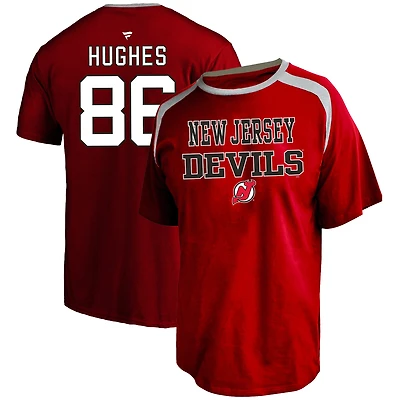 Men's Profile Jack Hughes Red New Jersey Devils Big & Tall Name Number T-Shirt