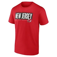Men's  Red New Jersey Devils Blocked Out T-Shirt