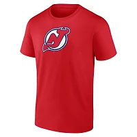 Men's  Red New Jersey Devils Primary Logo T-Shirt