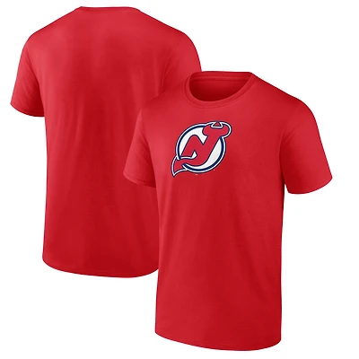 Men's Red New Jersey Devils Primary Logo T-Shirt