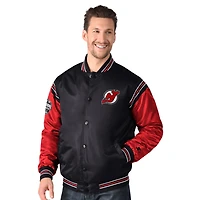 Veste universitaire à boutons-pression Starter Black New Jersey Devils Global Series pour homme