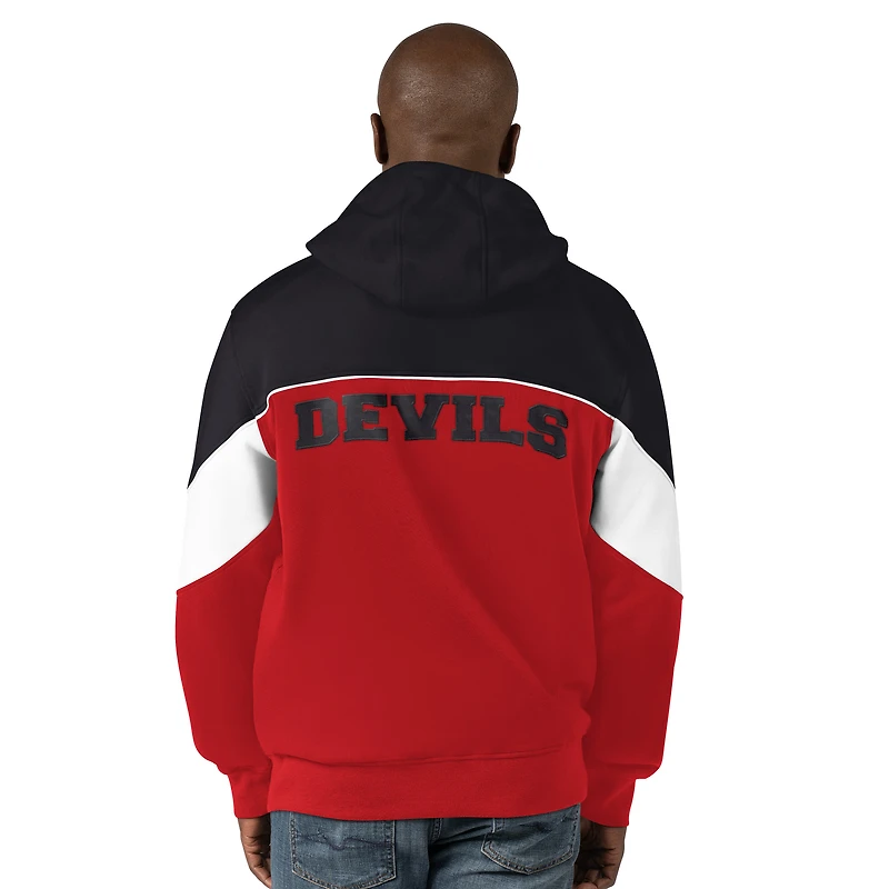 Men's Starter  Red/Black New Jersey Devils Power Forward Full-Zip Hoodie
