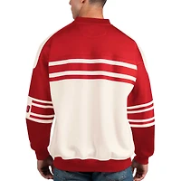 Men's Starter White New Jersey Devils Defense Fleece Crewneck Pullover Sweatshirt