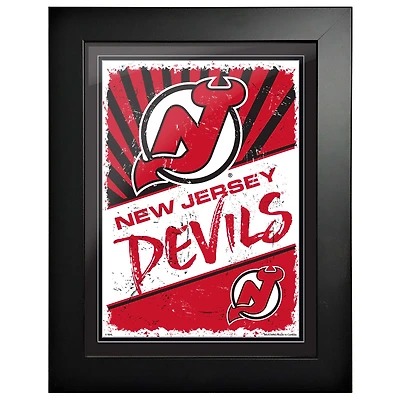 Devils du New Jersey - Art encadré classique 12'' x 16''