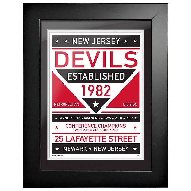 New Jersey Devils - 12'' x 16'' Dual Tone Framed Artwork