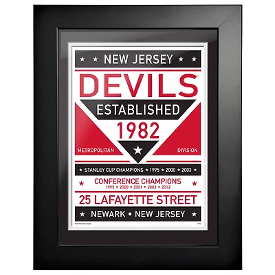 New Jersey Devils - 12'' x 16'' Dual Tone Framed Artwork