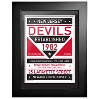 New Jersey Devils - 12'' x 16'' Dual Tone Framed Artwork