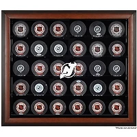 Vitrine de présentation marron pour 30 rondelles des Devils du New Jersey