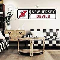 New Jersey Devils - 90'' x 23'' Team Logo Repositionable Wall Decal